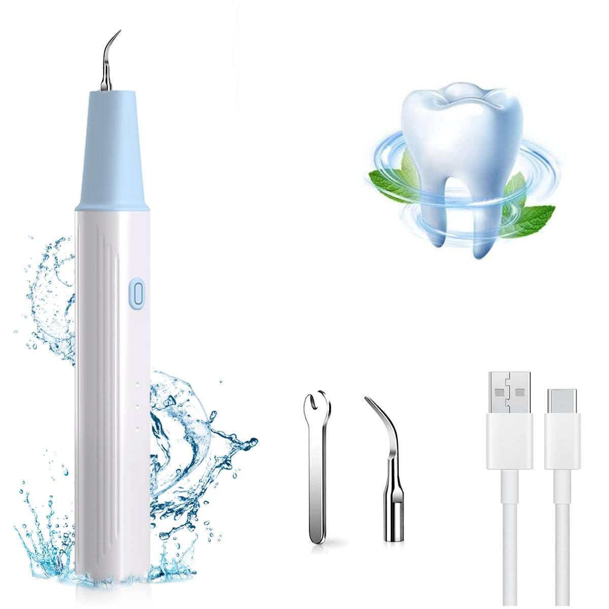 HANNEA Ultrasonic Plaque Remover Electric Tartar Remover with LED, 3 Working Modes, Cordless Electric Plaque Remover with 2 Bits and Oral Mirror, Remove Teeth Stain Tartar Plaque HANNEA Ultrasonic Plaque Remover Electric Tartar Remover with LED, 3 Working Modes, Cordless Electric Plaque Remover with 2 Bits and Oral Mirror, Remove Teeth Stain Tartar Plaque